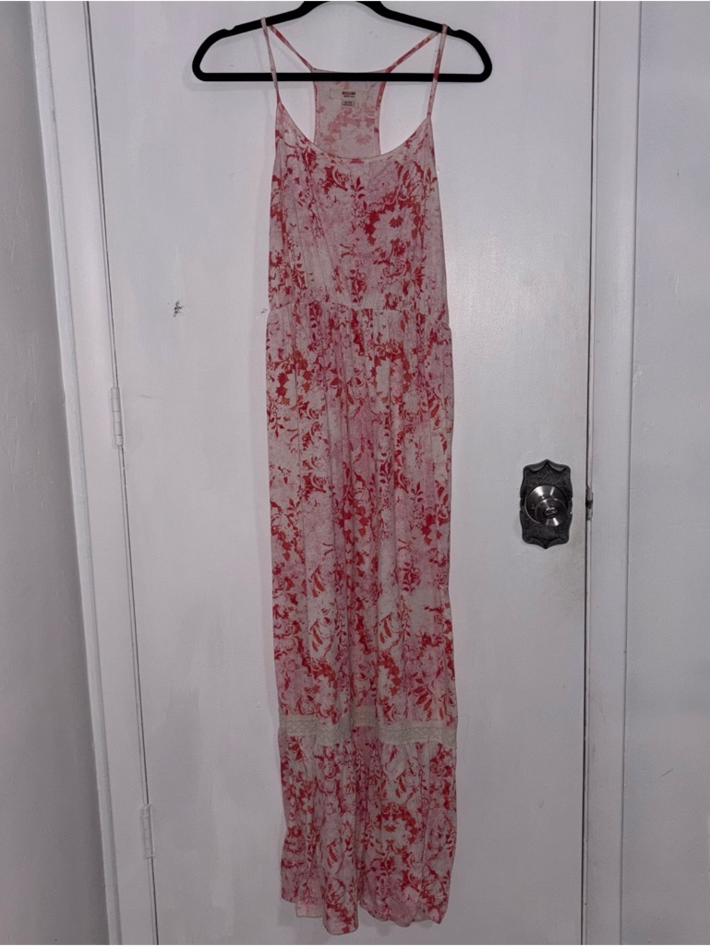 Mossimo Supply Co. White and Pink Tie-Dye Maxi Dress